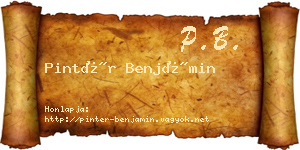 Pintér Benjámin névjegykártya