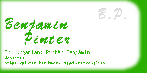 benjamin pinter business card